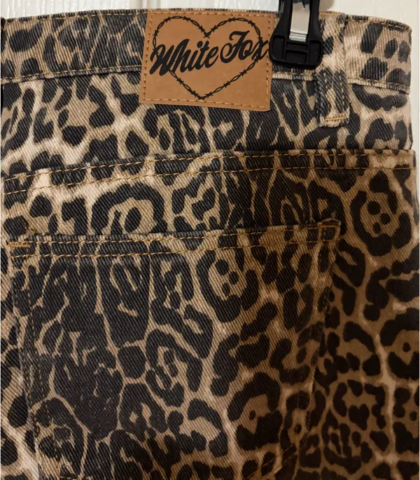White Fox leopard jeans - Image 4
