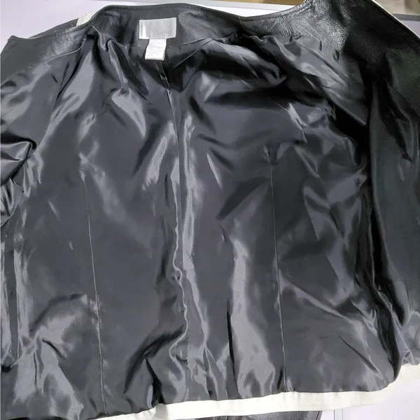 Vintage Spiegel Women's Leather Jacket Size 14 Black Classic Fall Moto Chic Y2K - Image 12