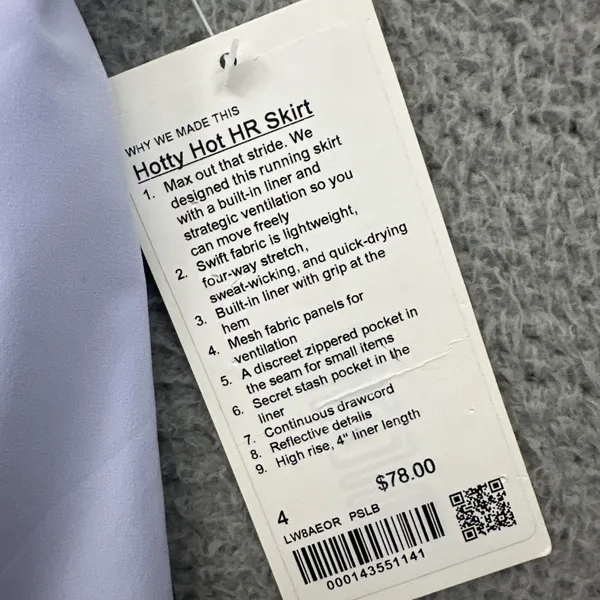 NWT Lululemon Hotty Hot Skirt Skort High Rise Pastel Blue Athletic Women's 4 - Image 6