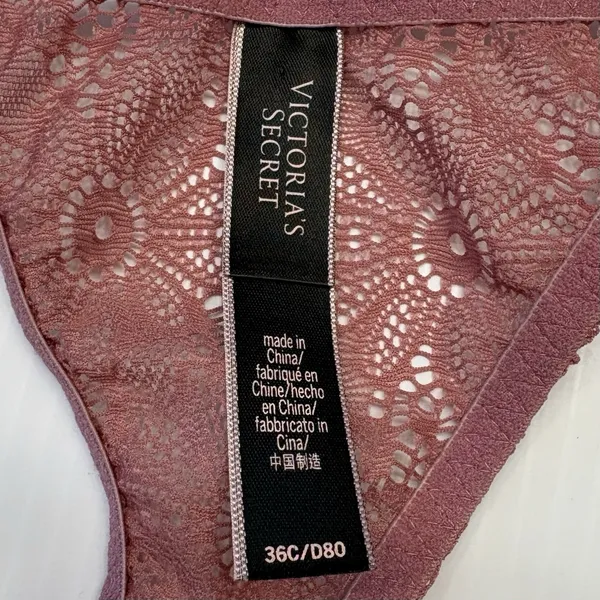 Victoria's Secret Very‎ Sexy Pink Lace Bustier Corset Bra 32C Waist Band - Image 7