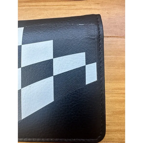 Checkered Black & White Design‎ Leather Checkbook Cover - Image 7