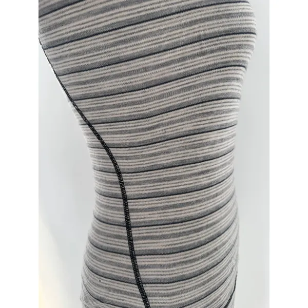 Smartwool Merino Wool 1/4 Zip Base Layer Top XS Gray Stripe Mock Neck Outdoor - Image 7
