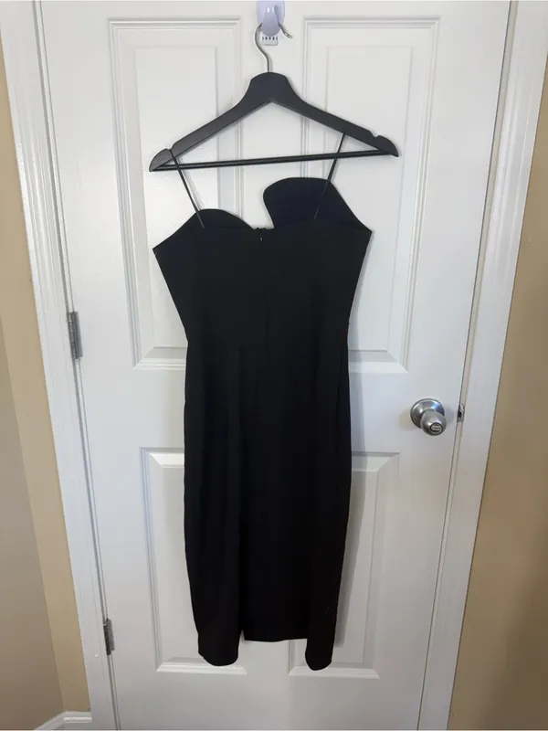 Amanda Uprichard Puzzle Strapless Midi Dress in Black M - Image 4