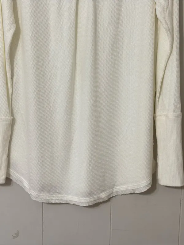Free People We The Free Snowy Thermal Top Women’s M Ivory Long Sleeve Cozy Boho - Image 11