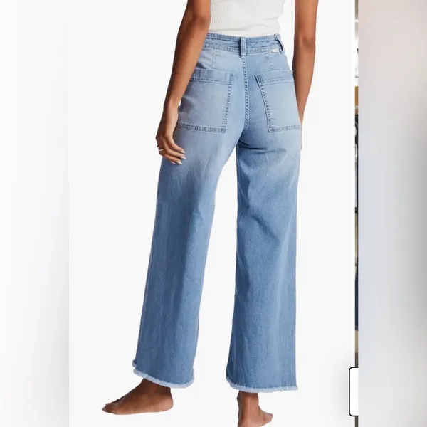 BILLA BONG Free Fall Fray Hem Stretch Wide Leg Jeans - Image 5