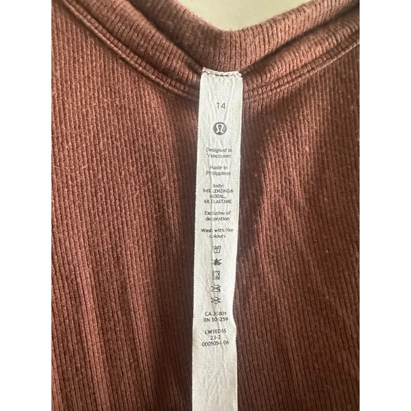 Lululemon Hold Tight Tank Top Java Brown Size 14 Ribbed Cropped - Java - Image 3