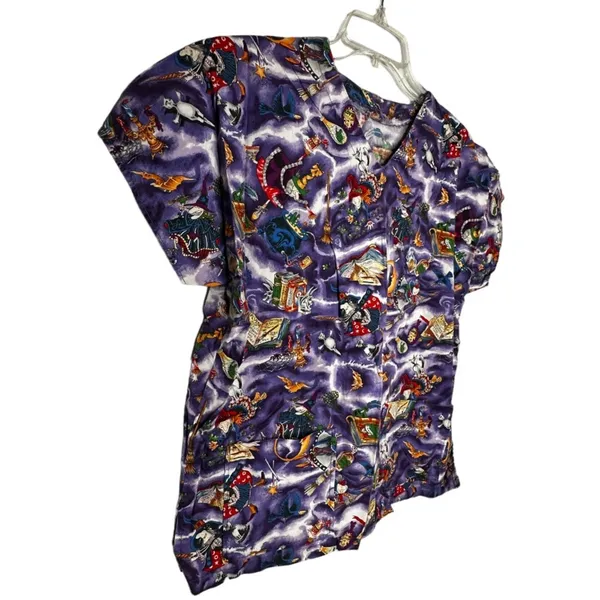 Vintage Halloween Scrub Shirt‎ - Image 4