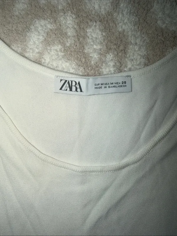 Zara Cream Ribbed Muscle Tank - Image 2