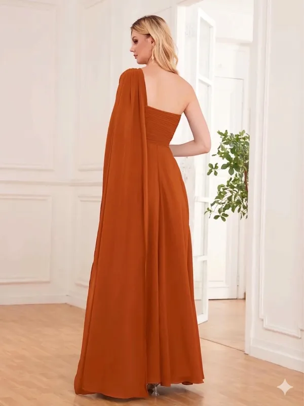 $89 NWOT Pomuyoo Ximena Unique Empire Flowing Straps Maxi Bridesmaid Dress 6 - Image 3