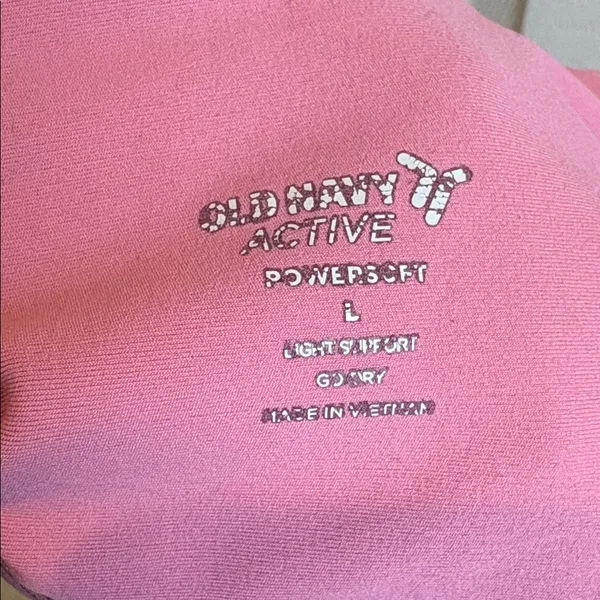 Old Navy | Active Pink Light Support Go Dry Sports Bra Crop Tank Top Large - Image 3
