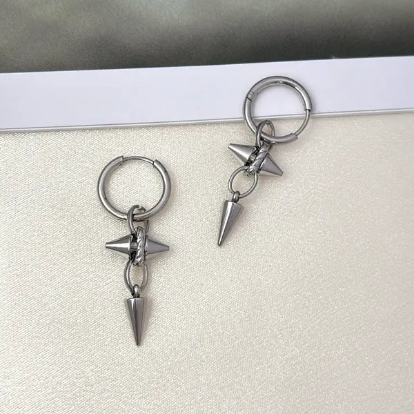 Spike Dangle Drop Earrings for Men Women Streetwear Punk Hip Hop Unisex Earrings - Image 2