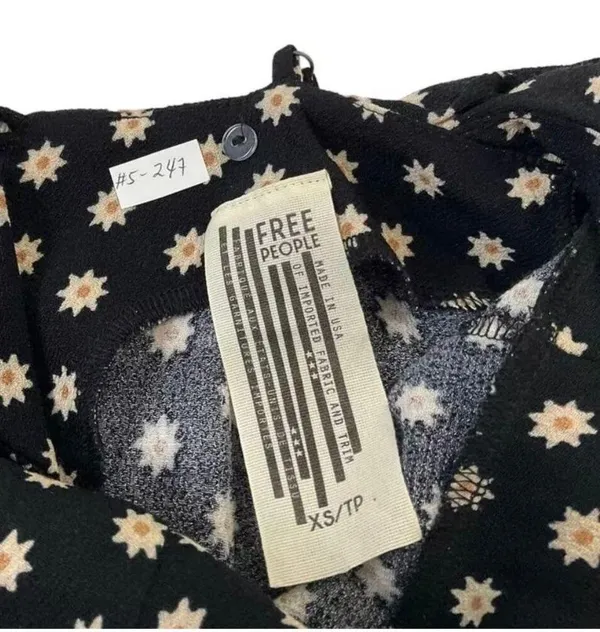 Free People Women Size XS Floral Mini Dress Backless Ruffle 5-247 - Image 5