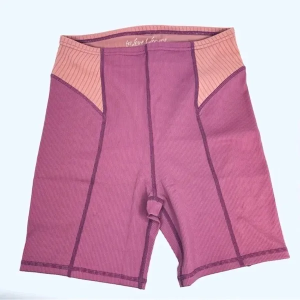 For Love and Lemons Dani Mauve Pink Biker Athletic Ribbed Shorts Workout NWT v6x - Image 3