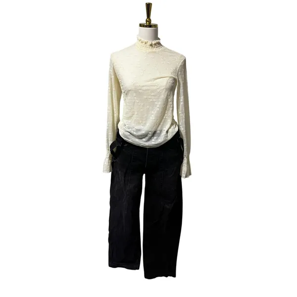 Free People We The Free Berkeley Suspender Jeans Noir 27 Black Overalls Rare - Image 5