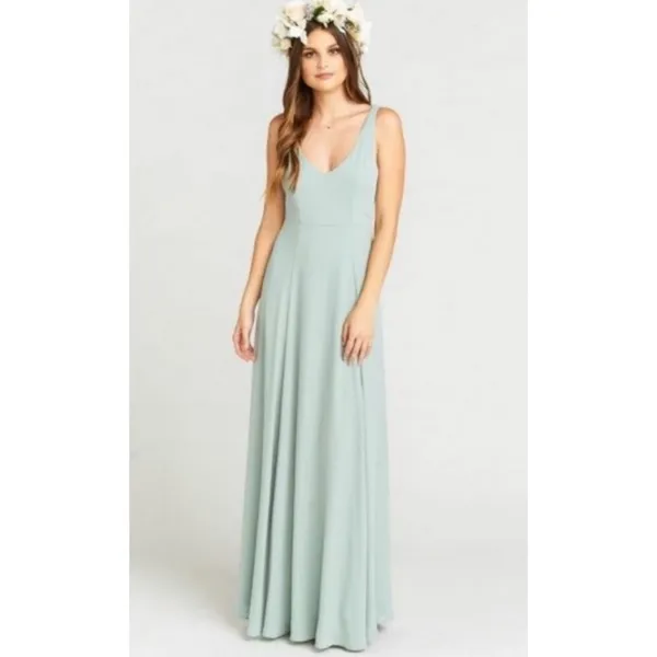 Show Me Your Mumu Jenn Maxi Dress in Silver Sage. Size M - Image 4