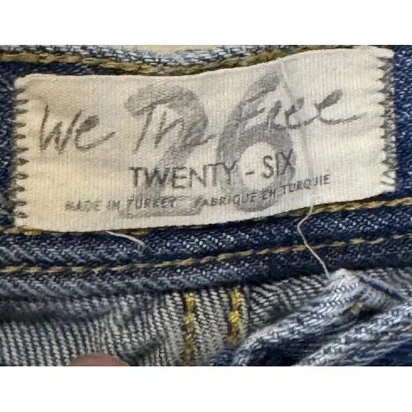 We The Free Women's Jeans Distressed Ripped Button Fly Crop Raw‎ Hem Denim 26 - Image 5