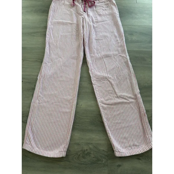 VTG Y2K Victorias Secret Pink Pajama Pants Dog Logo Striped Backside Logo XS - Image 3