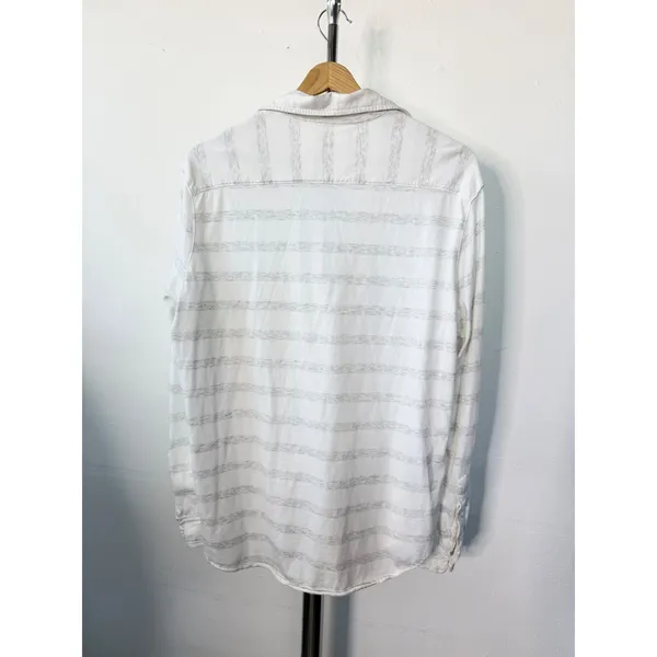 Frank & Eileen Tee Lab Eileen Button Down Shirt White Grey Stripe Cotton Small - Image 5