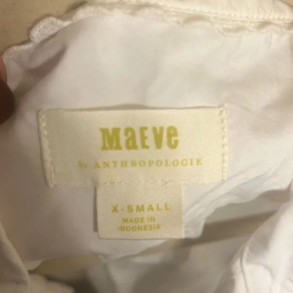 ✨MAEVE Anthropologie Short Sleeve Button Down Sz XS White Top✨ - Image 6