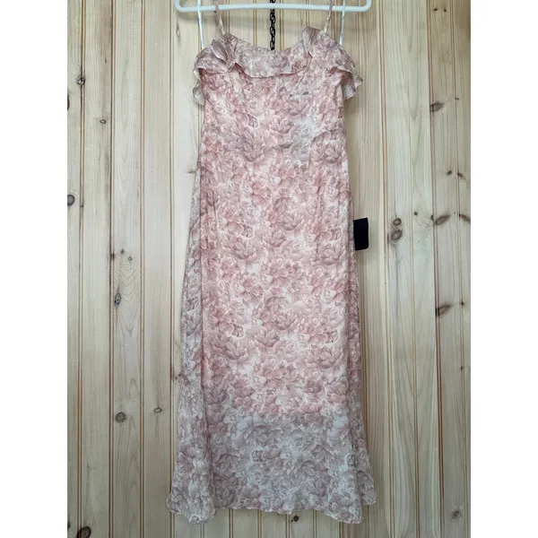 NWT Lulus Cherished Sweetheart Dusty Pink Floral Bustier Midi Dress Resort Sz M - Image 7
