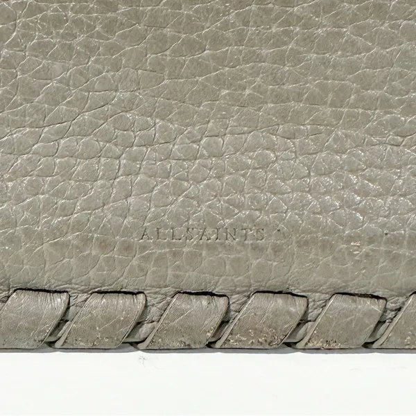 All‎ Saints Grey Pebbled Leather Card Holder Accessory Wallet - Image 2