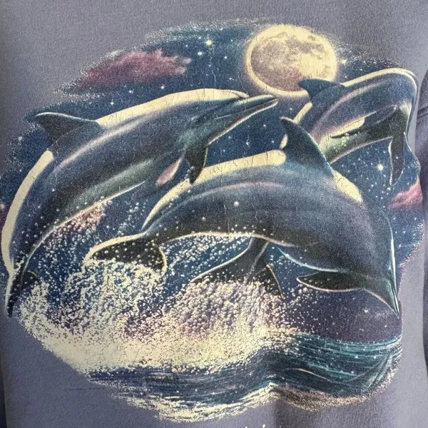 Vintage 90’s Jerzees Dolphin Sweatshirt Size M - Image 3