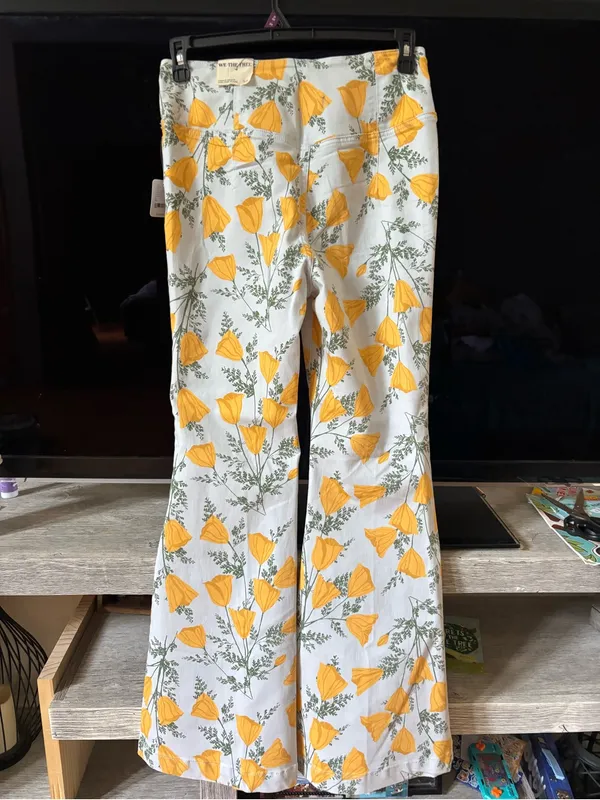 We The Free Yellow Floral Boot Cut Pants - Image 4