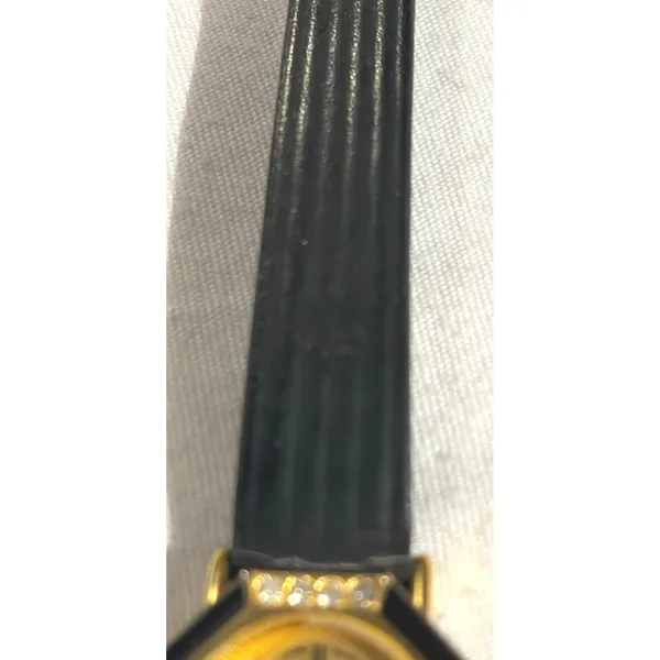 Gold Tone Black Accent Women's Quartz Fashion Watch with Rhinestone‎ Detail - Image 7