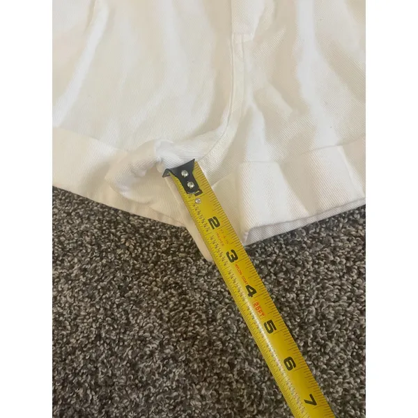 Zara white high-waisted clean girl summer aesthetic cuffed shorts M - Image 7