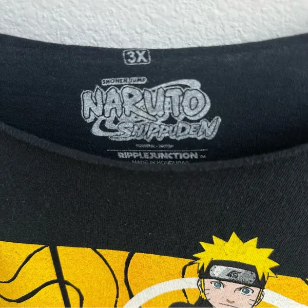Naruto Off The Shoulder Anime Graphic Tee Black Size undefined - Image 3