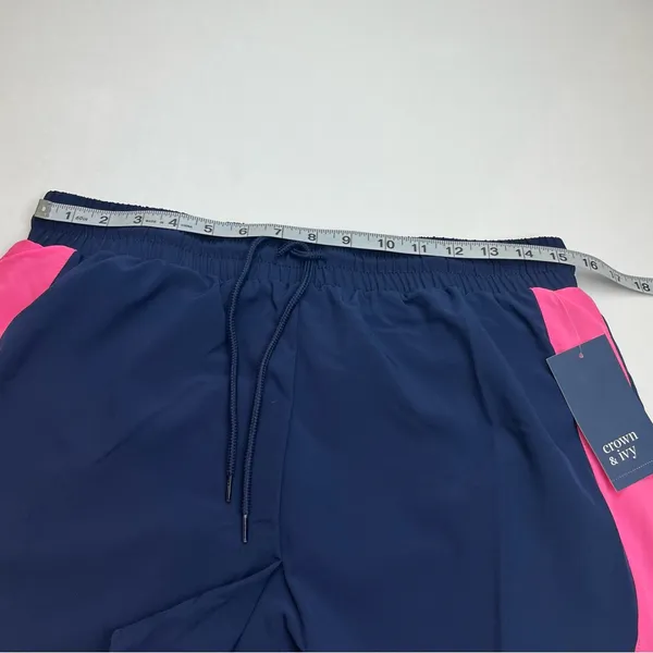Crown & Ivy Crown Lounge Shorts Womens Size Medium Blue‎ Pink Lined Athletic NEW - Image 5