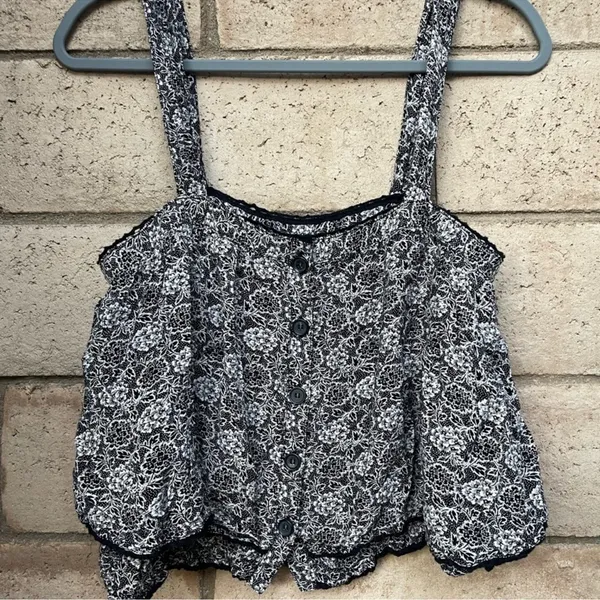 Free People Sweet Caroline Tank Blouse Size Small S Ruffle Dainty - Image 3