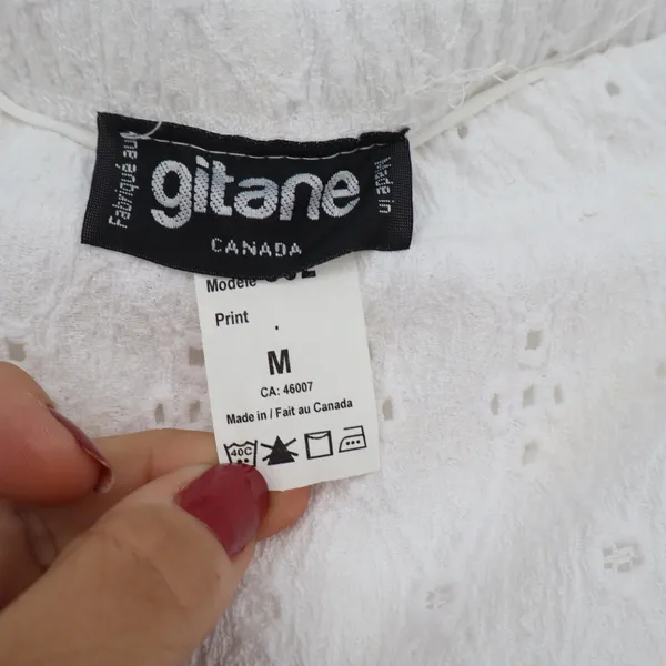 Gitane Skort Womens M CJ2 White Eyelet Lace Tiered Ruffle Stretch Pocket Good - Image 2