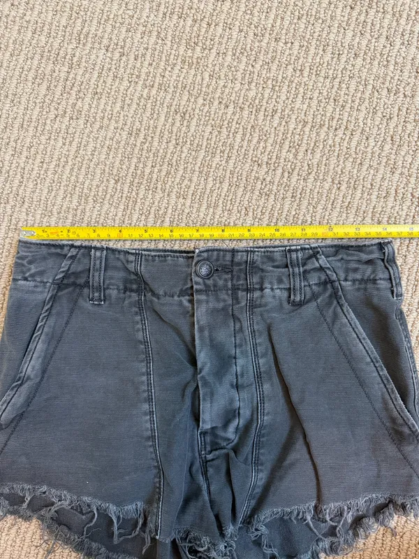 Free People Washed Black Denim Shorts - Image 3