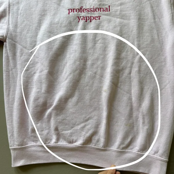 Professional Yapper” Embroidered Sweatshirt White Size M - Image 5
