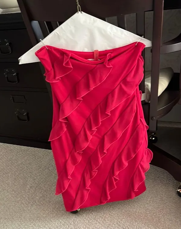 Oh Polly Pink Ruffle Mini Dress - Image 2