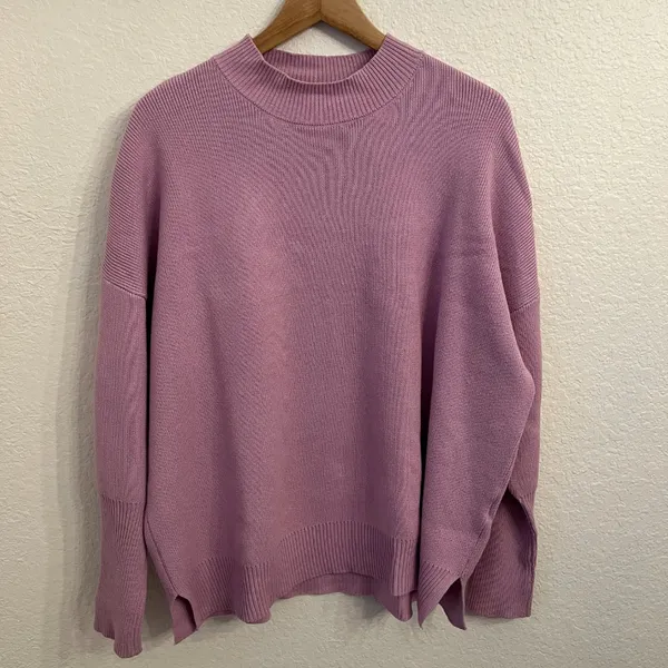 Shop‎ the Mint Mock Neck Oversized Sweater S Purple - Image 5