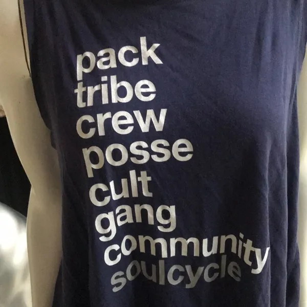SoulCycle Pack Tribe Open Back Tank Blue Women's Size Small - Image 5
