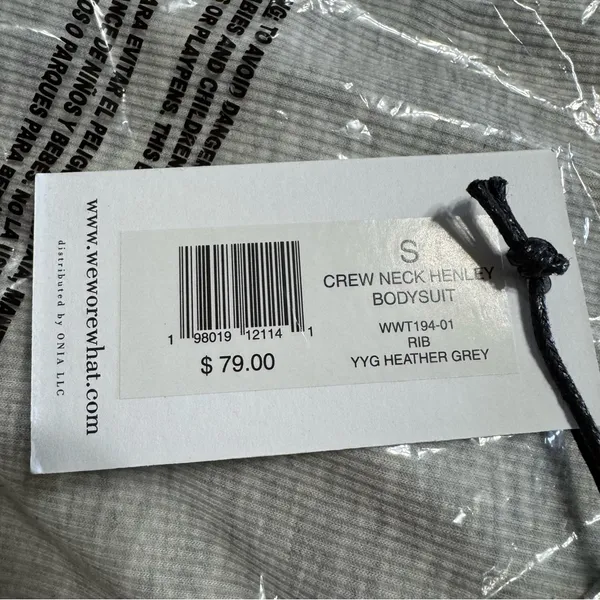 WeWoreWhat‎ Gray Long Sleeve Henley Bodysuits Size S - Image 6