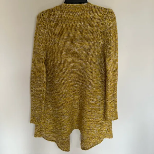 Women's Aerie Opens Front Waterfall Cardigan Size Medium Yellow, Tan‎ & White - Image 10