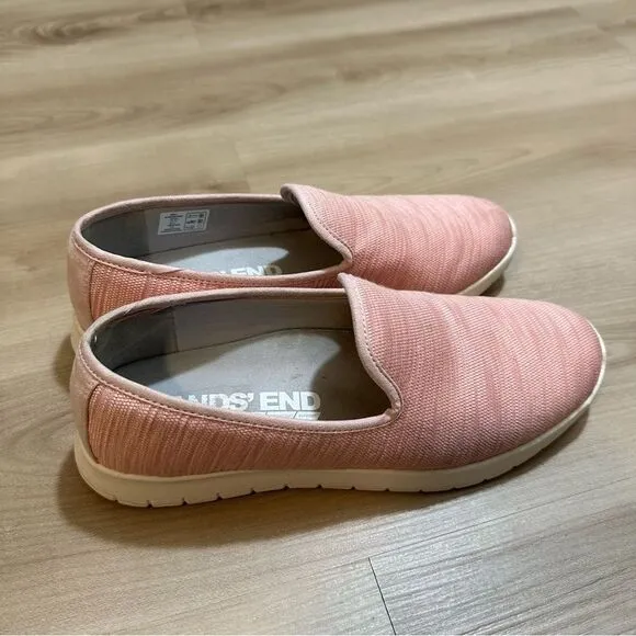 Lands'‎ End Slip On Sneakers Womens 9.5 Pink Comfort Step Knit Walking Shoes - Image 3