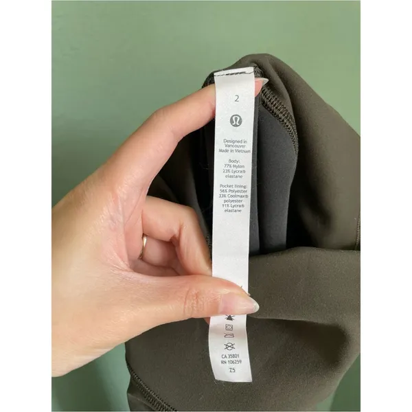 Lululemon Wunder Train Cropped Legging Size 2 Olive Green - Image 6