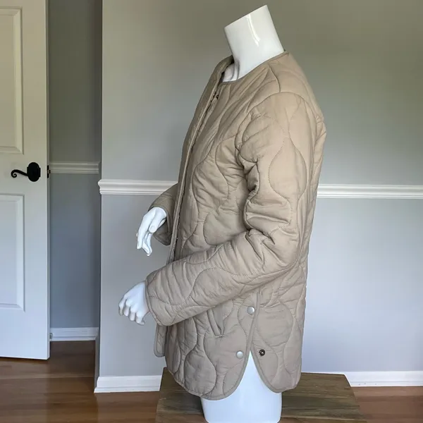 Lucky Brand quilted beige jacket size S - Image 2