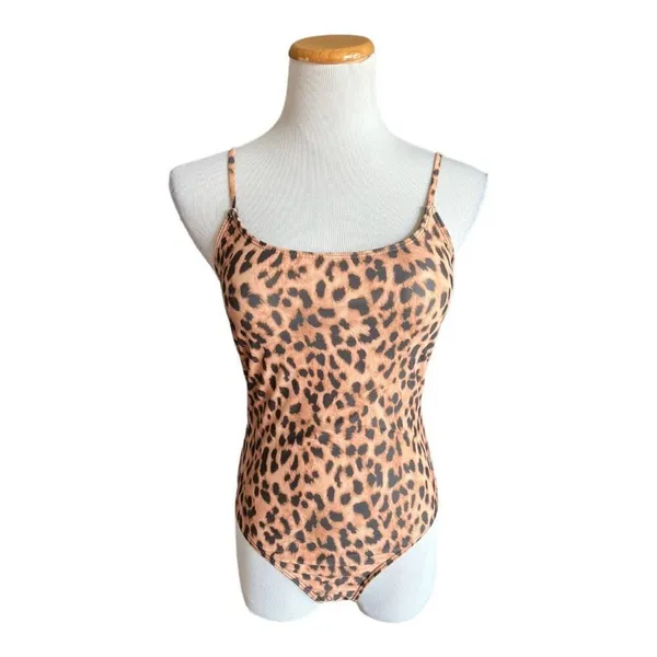 New Womens Texas Girl Boutique Leopard Animal Print One Piece Swimsuit - Sz S - Image 5