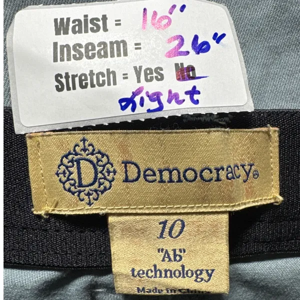 Democracy Cargo Pants‎ AB Tech Utility Stretch Green Size 10 - Image 3