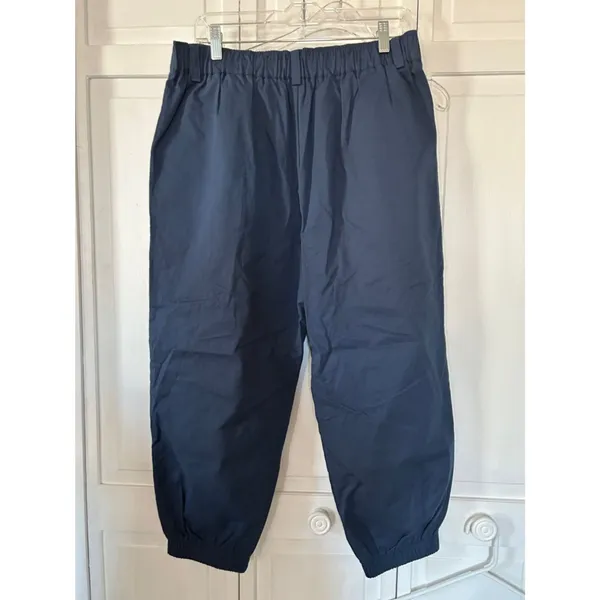 HALARA 100% Cotton Navy High-Rise Elastic Waist Pants - Size LP - Image 5