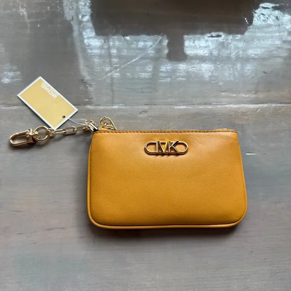 Michael Kors Parker Marigold Leather Zip Card Case Wristlet Wallet NWT - Image 2