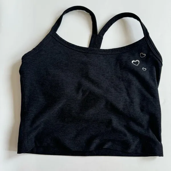 BEYOND YOGA Space Dye Across The Straps Cropped Tank Darkest Night Black Size XS - Image 2