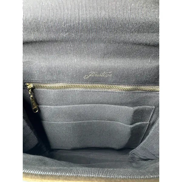 Prestige Vintage suede brown bag with gold hardware & flap closure - Image 7