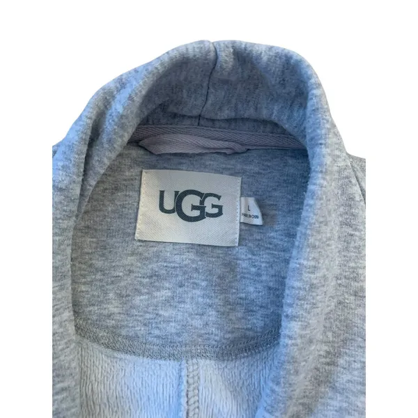 UGG‎ Duffield II Robe Women Large Heather Grey Fleece Belted Loungewear 1108461 - Image 2